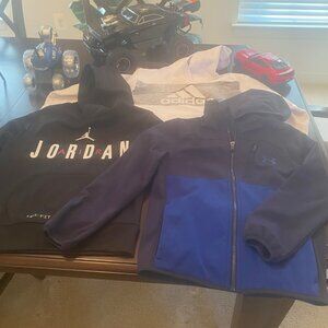 Boys 10-12 Nike Air, Adidas Hoodies & Under Armor Jacket! Perfect for school!